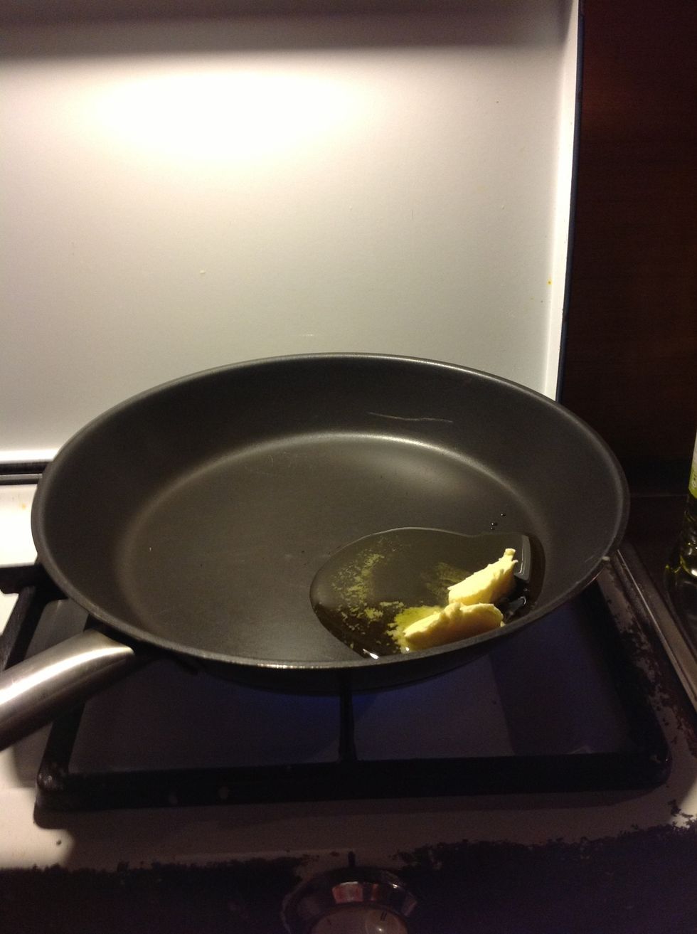 Heat butter and olive oil