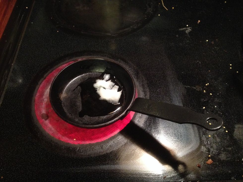 Heat Coconut oil in small skillet