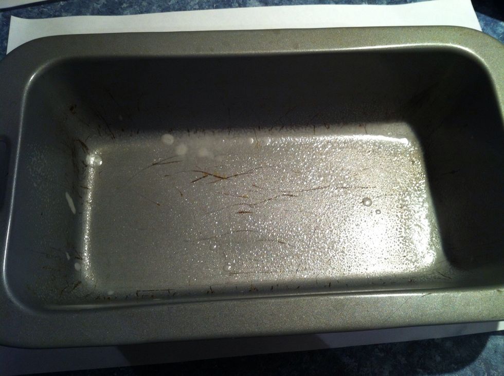 Heat fan force oven @ 180 deg C. Later grease a loaf pan
