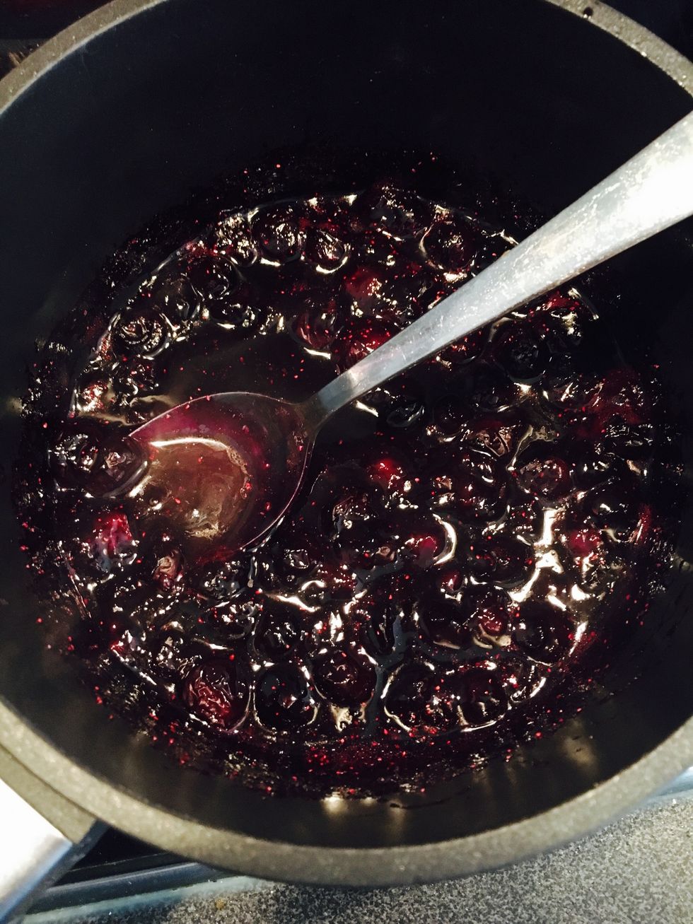 Heat ingredients for blueberry jam for 5-10 mins until combined. Stir frequently.