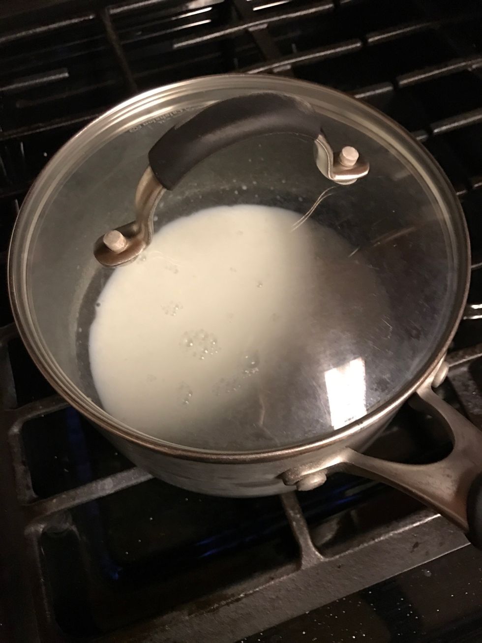 Heat milk in a pot over medium heat
