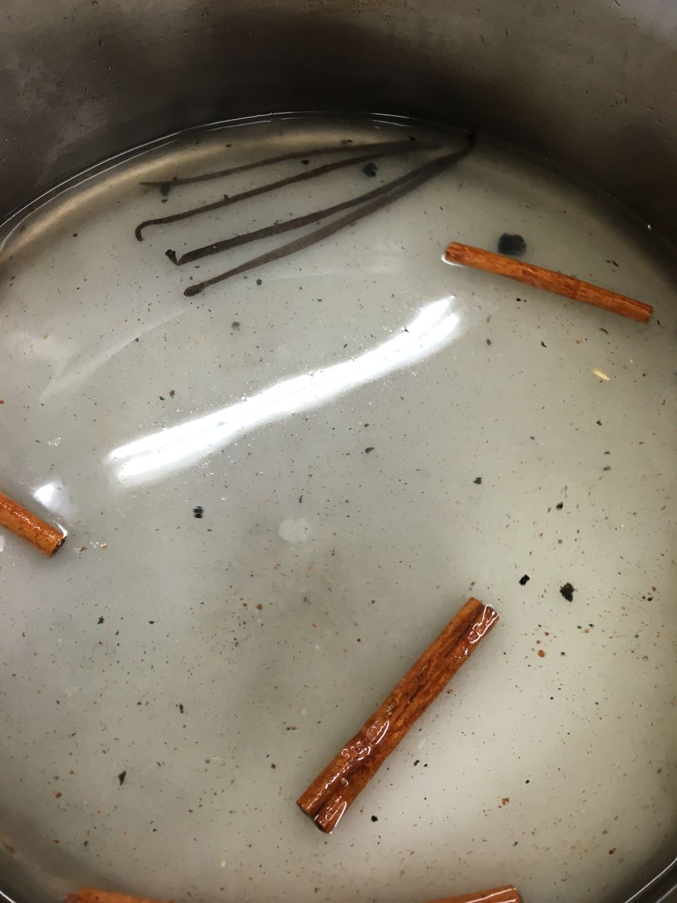 Heat mixture and bring to a simmer for 3-4 minutes.