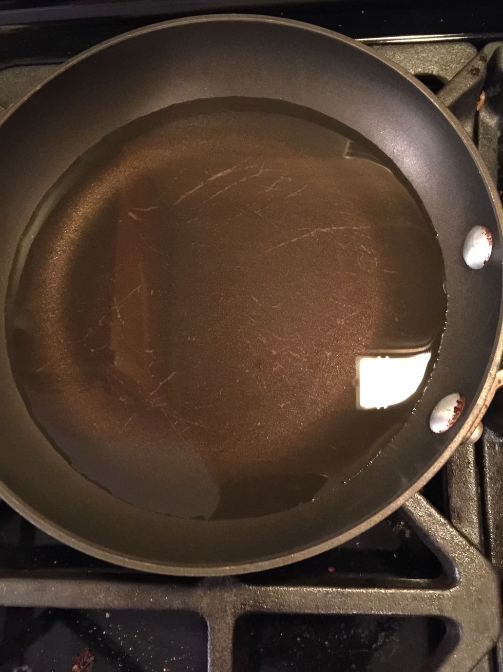 Heat oil in frying pan