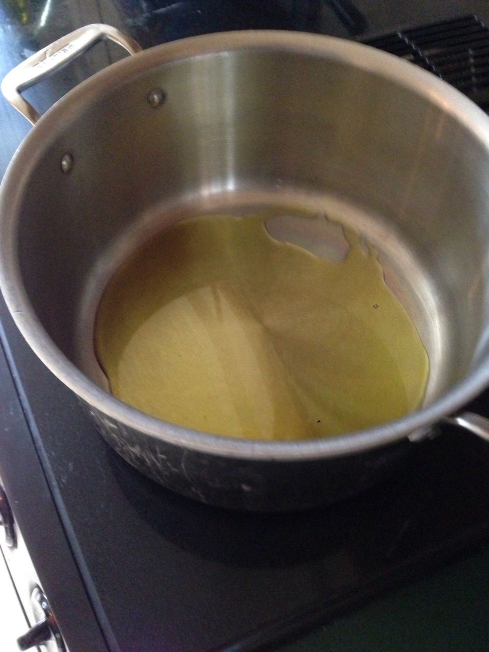 Heat olive oil in a deep pan, med high heat