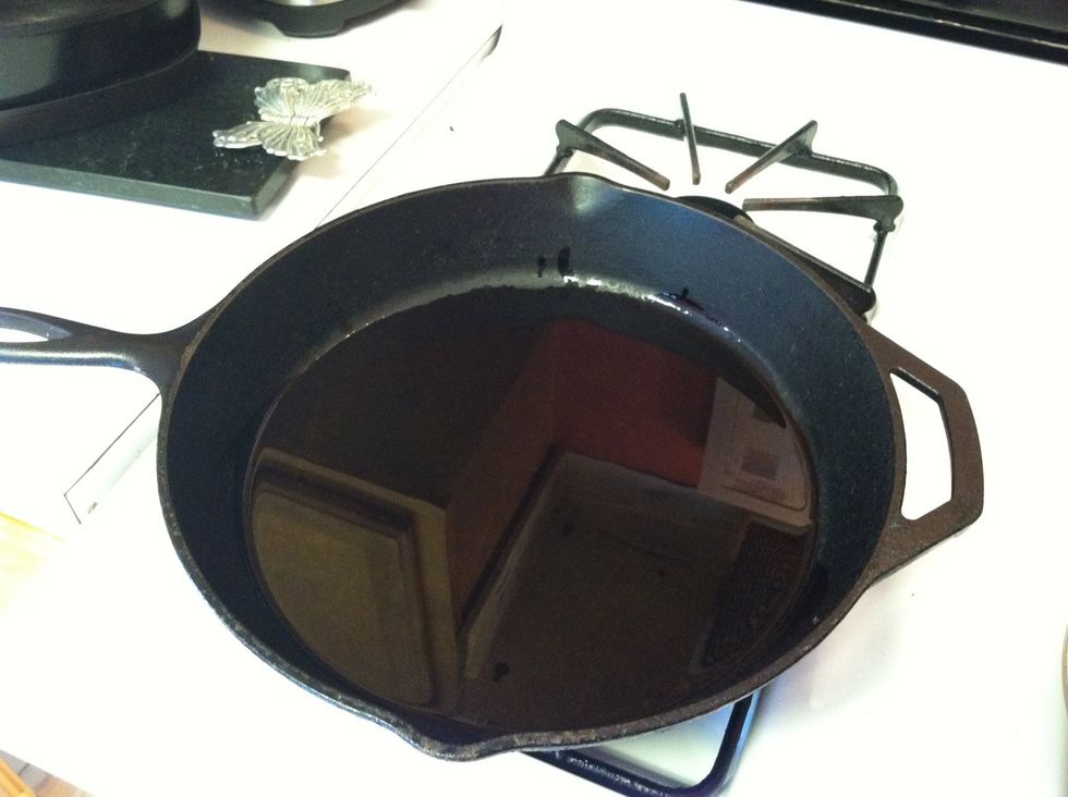 Heat olive oil until it gets hot, but not too hot. You might need more olive oil later once they start cooking and the pot gets dry. You can judge to see how much more you need. I