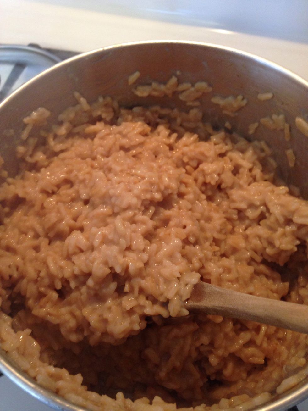Heat on medium and stir constantly to prevent burning for 15 minutes. Pudding should be turning thick.