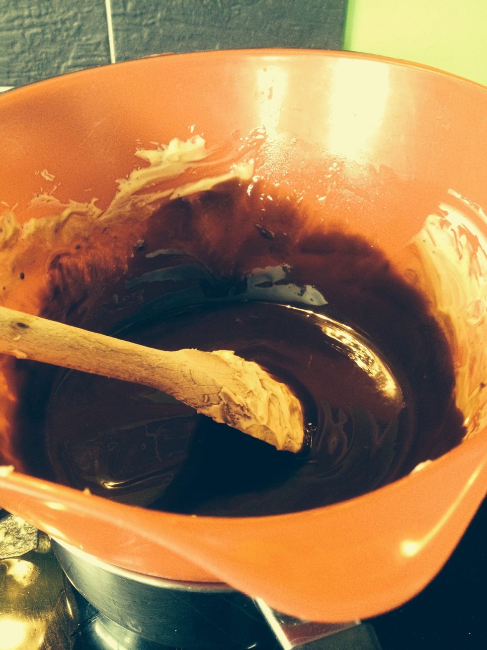 Heat over a Bain Marie until smooth