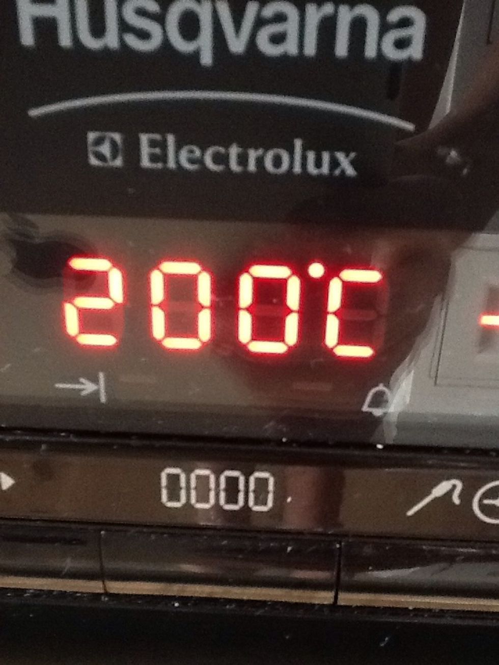 Heat over to 200 degrees (celsius)