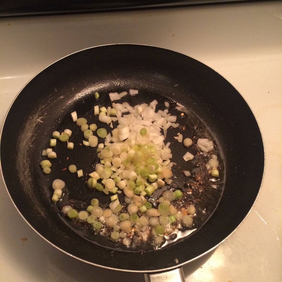 Heat PAN with oil and onion. Saut\u00e9 it