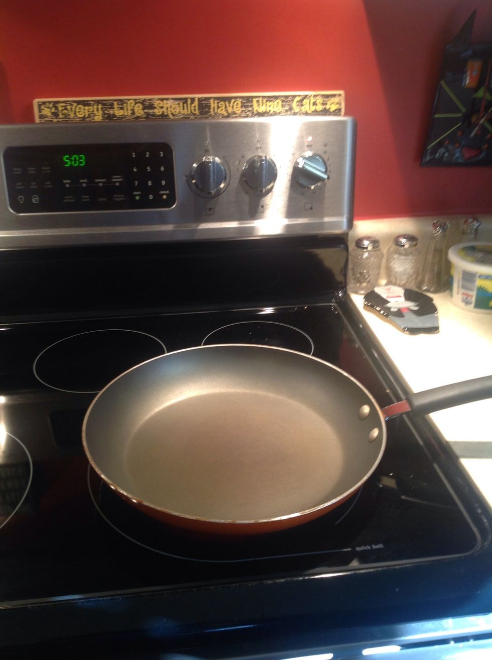 Heat skillet to medium high heat.