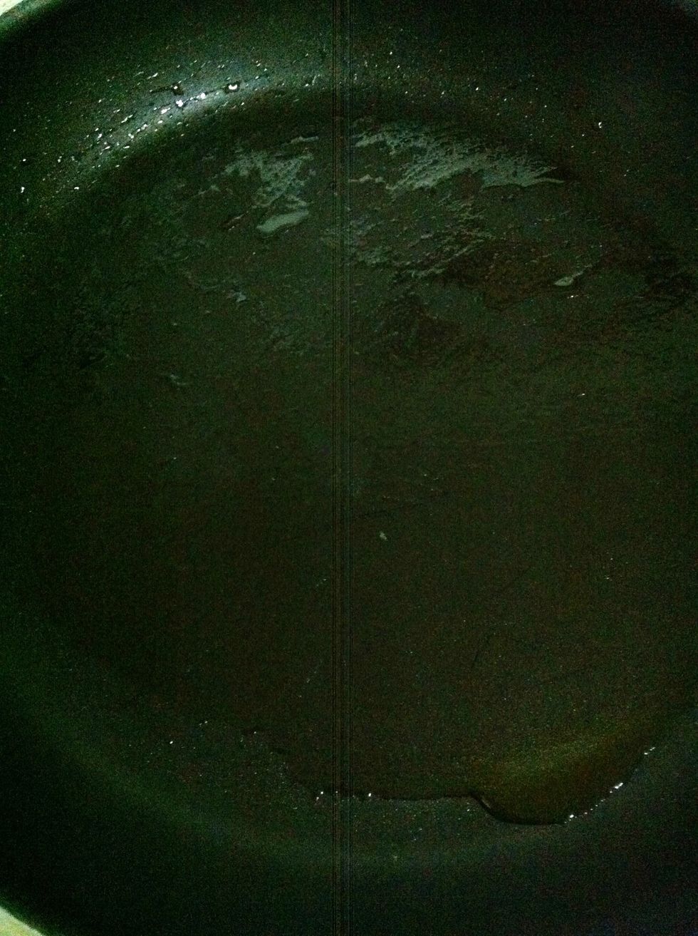 Heat the butter in a mid sized pan, I prefer to use olive oil instead.