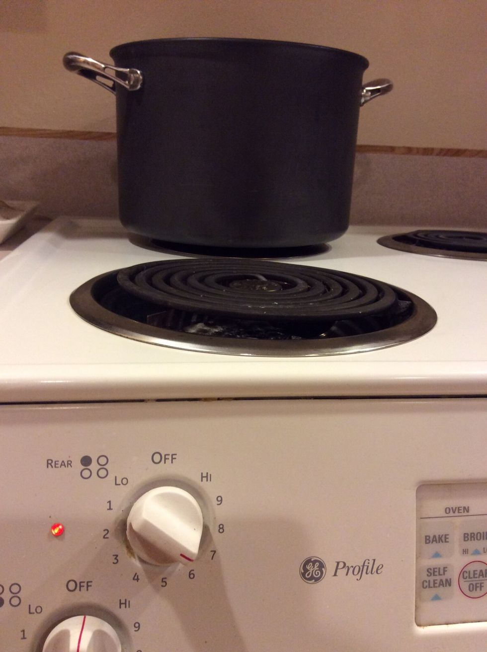 Heat the chicken or veggie stock in a large stock pot over medium heat.