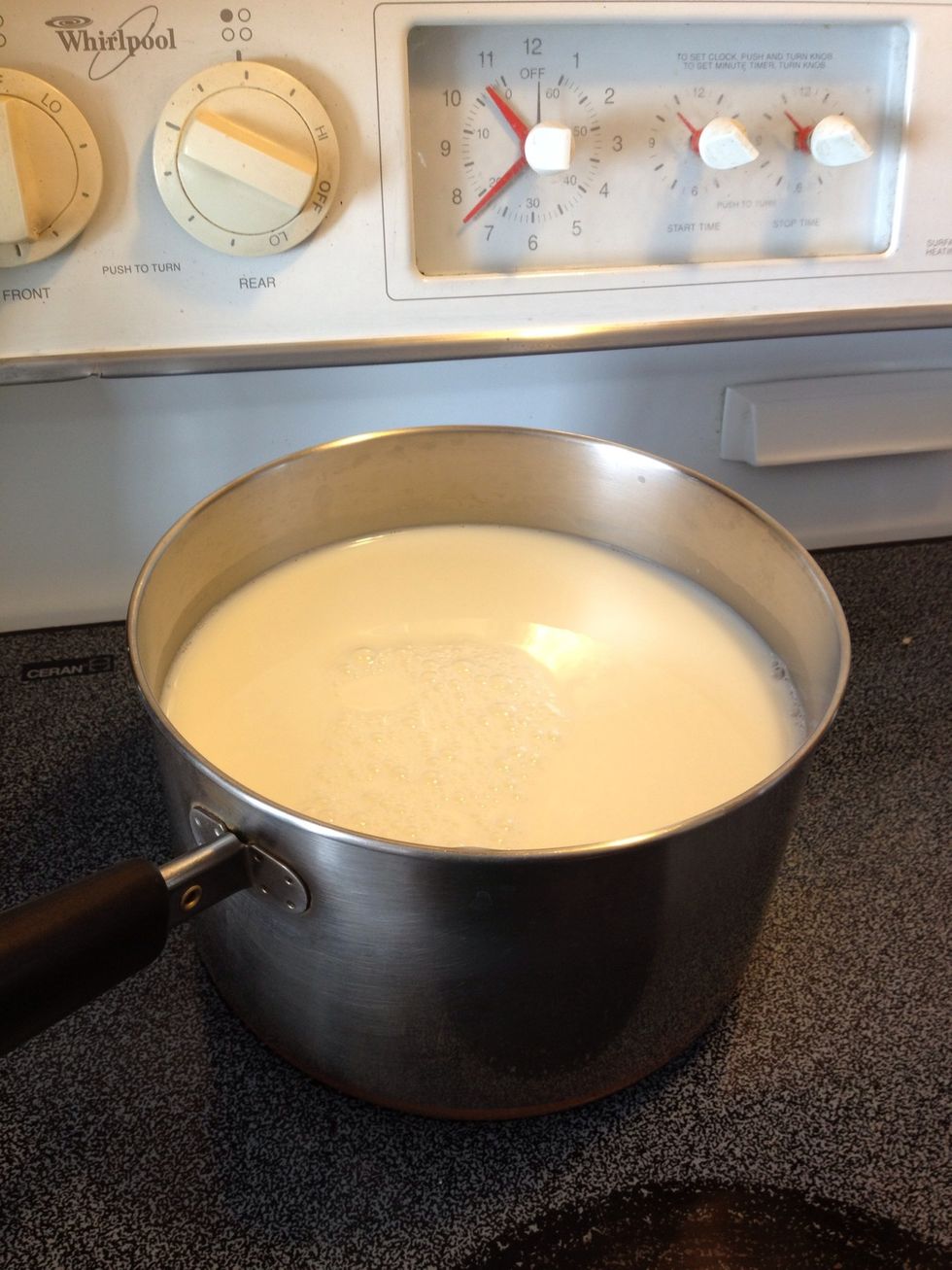 Heat the milk. I used milk with 1% fat but you can use any milk. However, I don't recommend fat-free.