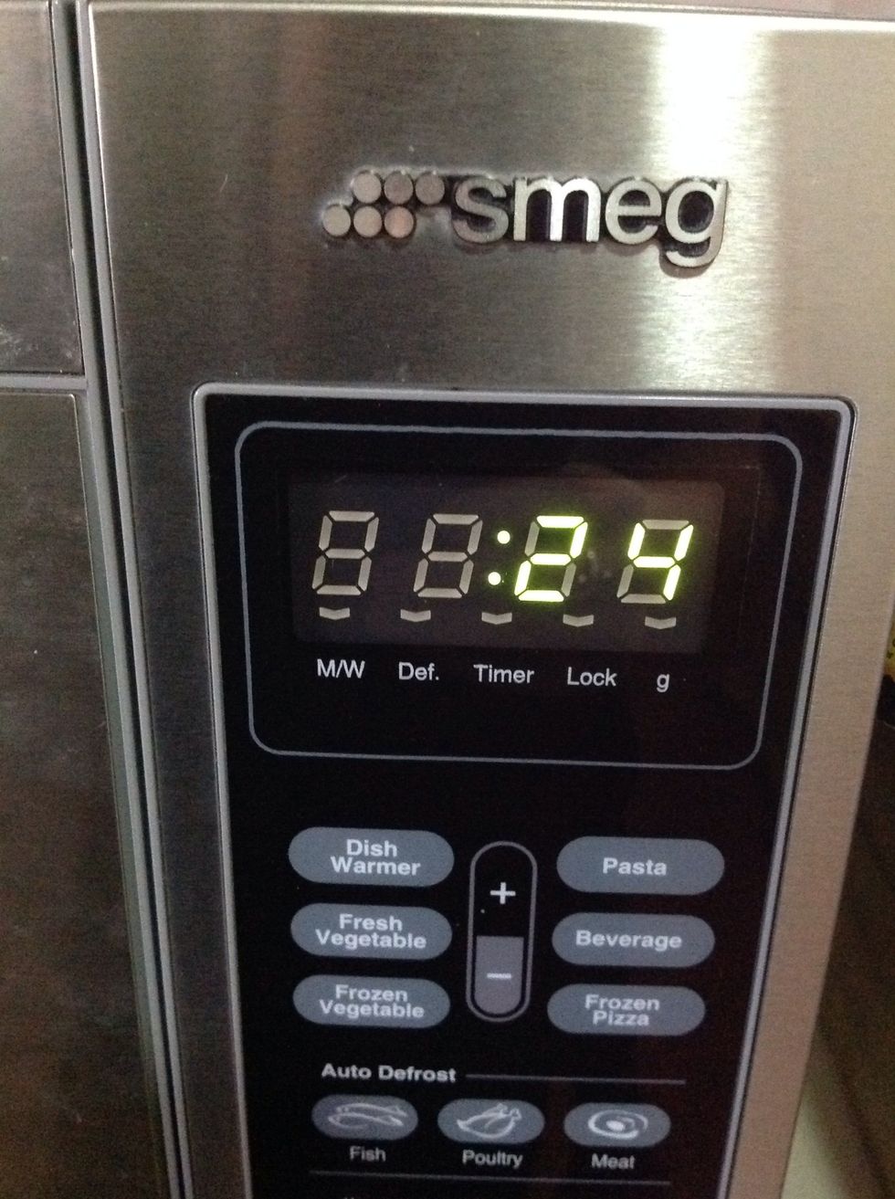 Heat the milk up for approximately 30 seconds. BE CAREFUL NOT TO OVERHEAT THE MILK! Once it starts rising above the top of the bullet stop the microwave.