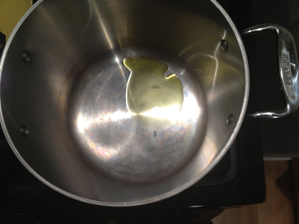 Heat the oil in a large stock pot.