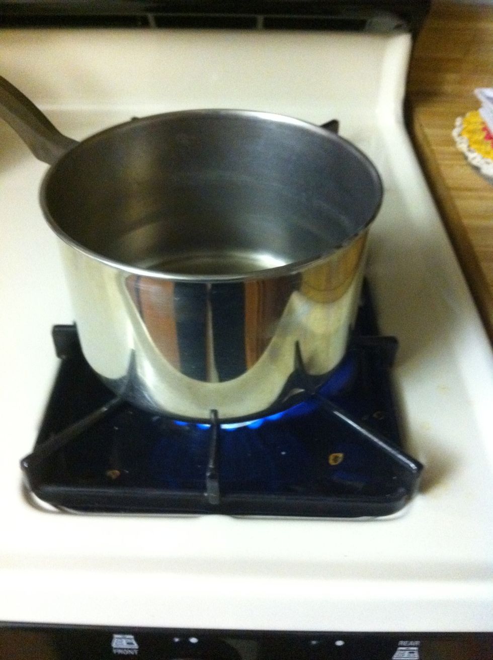 Heat the oil. This should only take a couple of seconds. Med to high