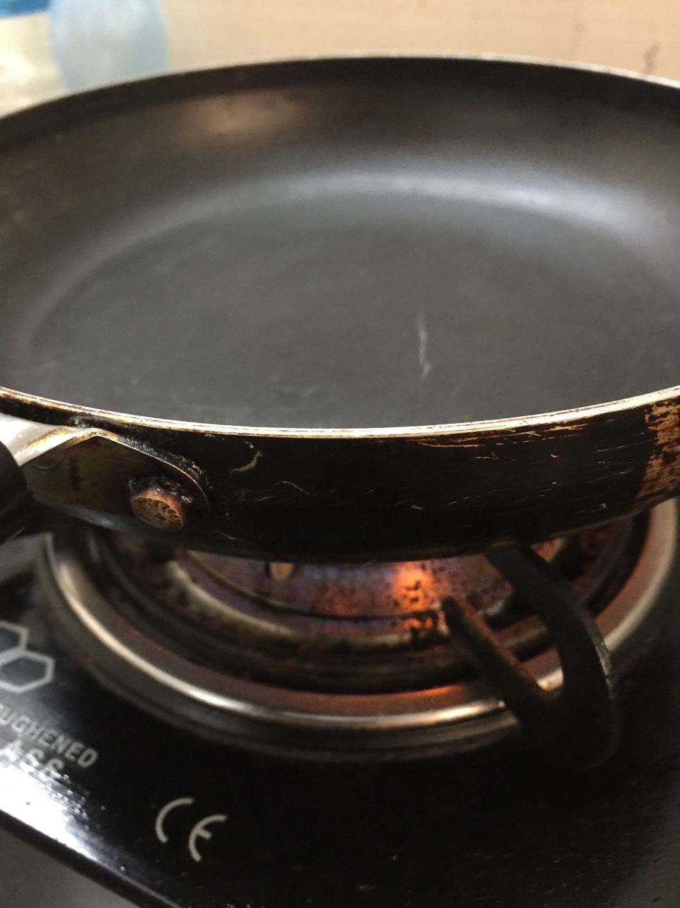 Heat the pan then add add oil