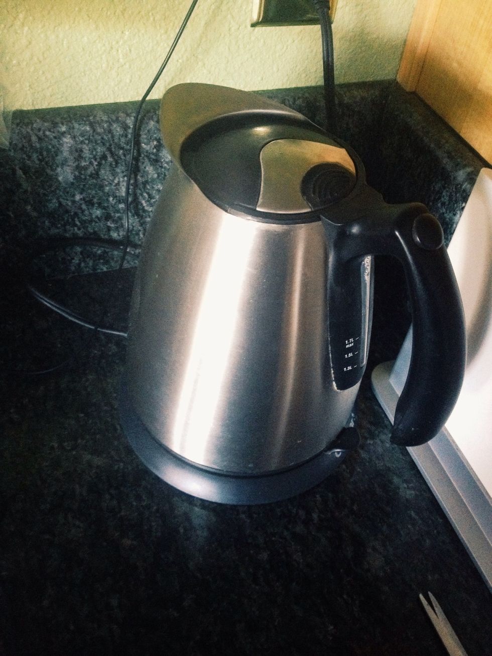 Heat the water up in a water boiler.