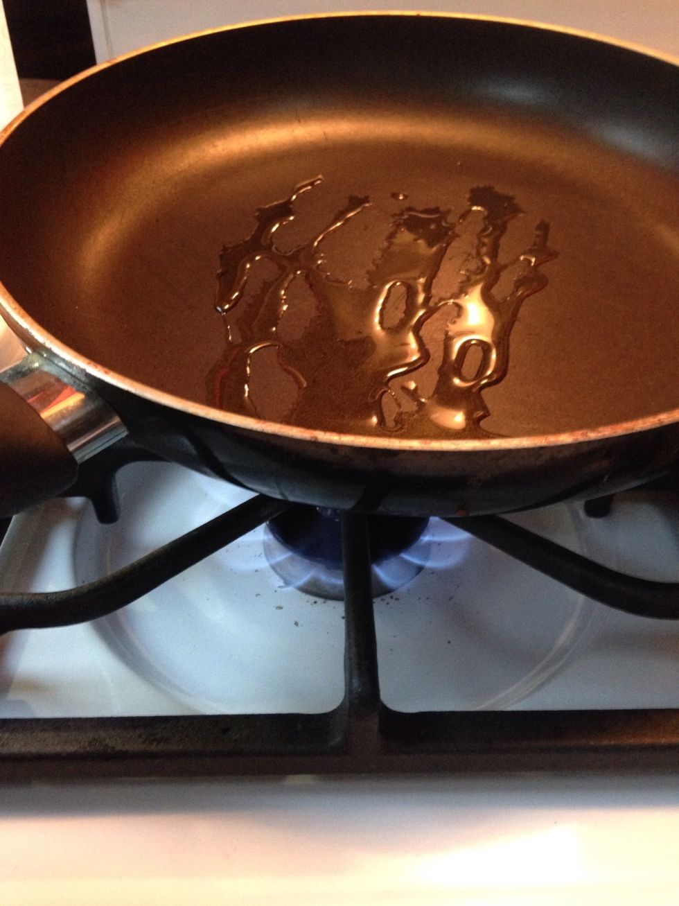 Heat two teaspoons of olive oil on medium high