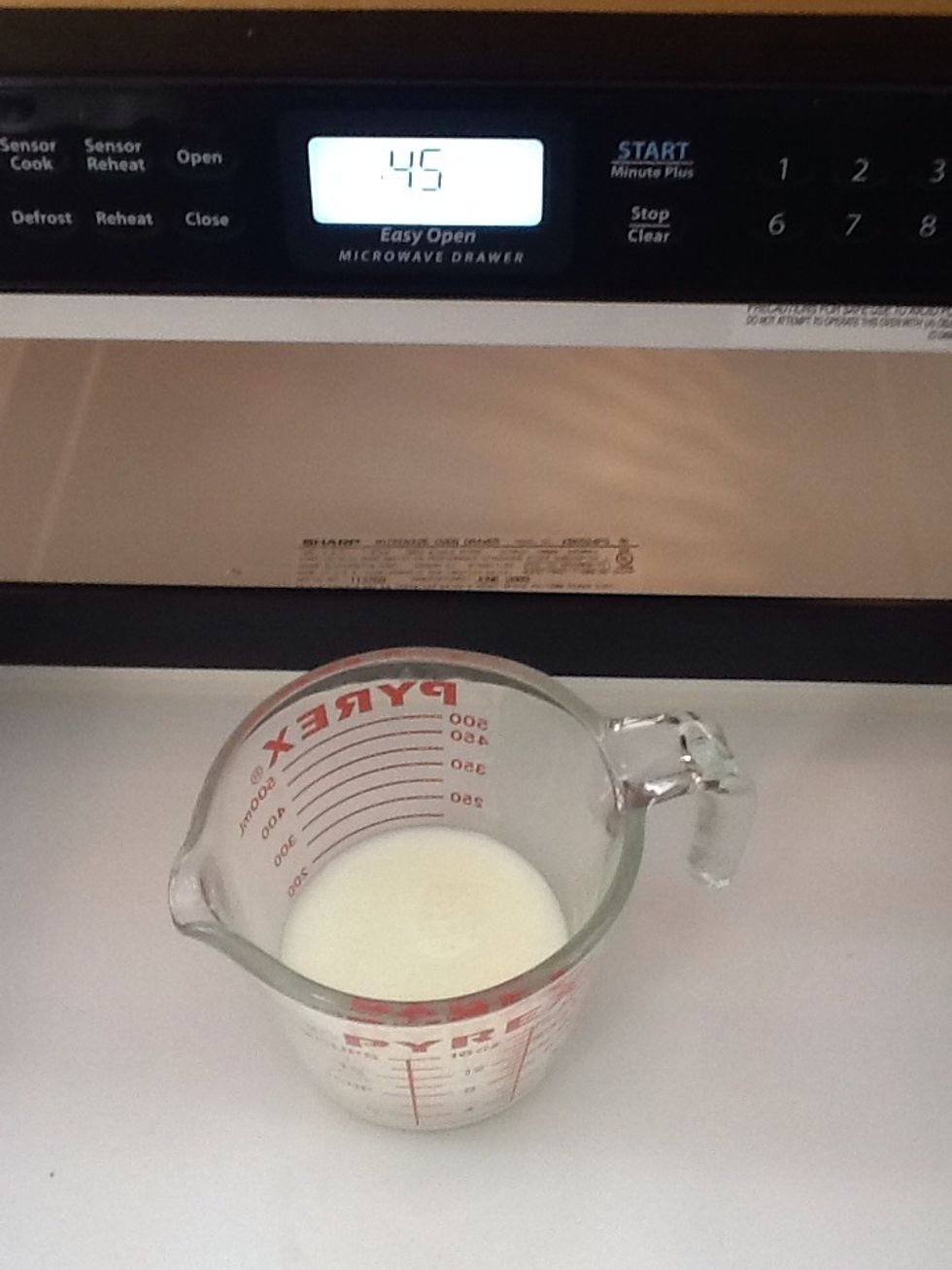 Heat up for 45 seconds in the microwave