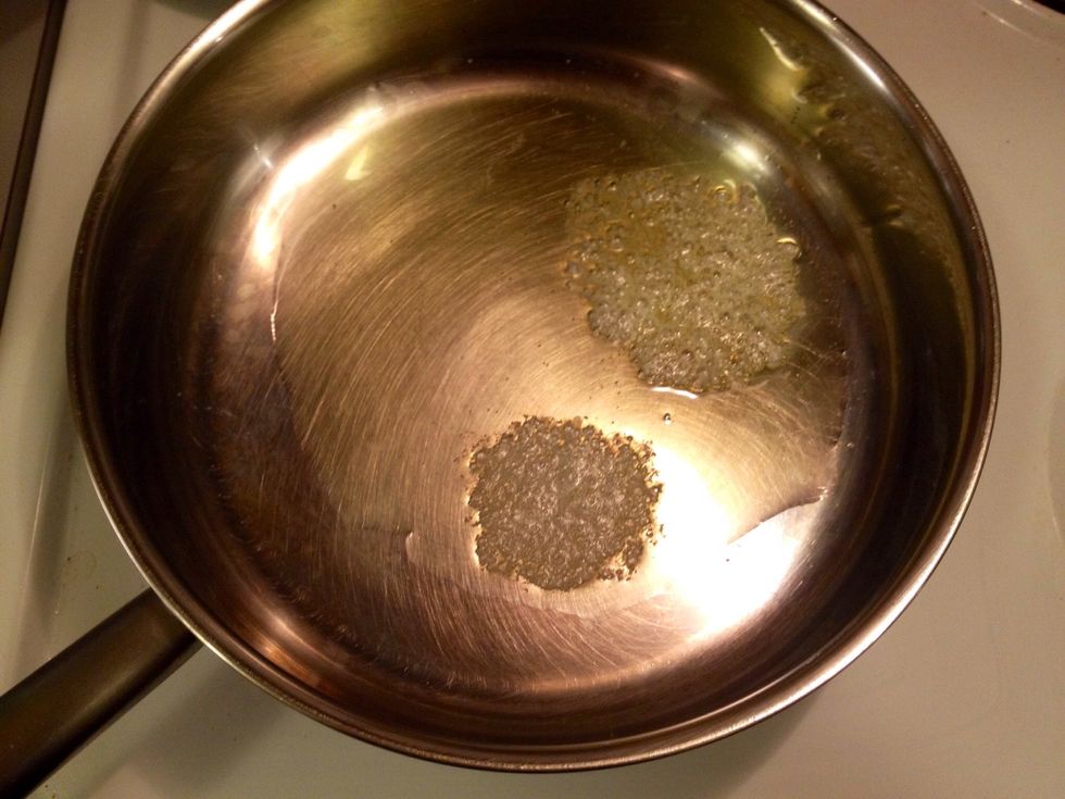 Heat up some butter and olive oil in a saute pan.