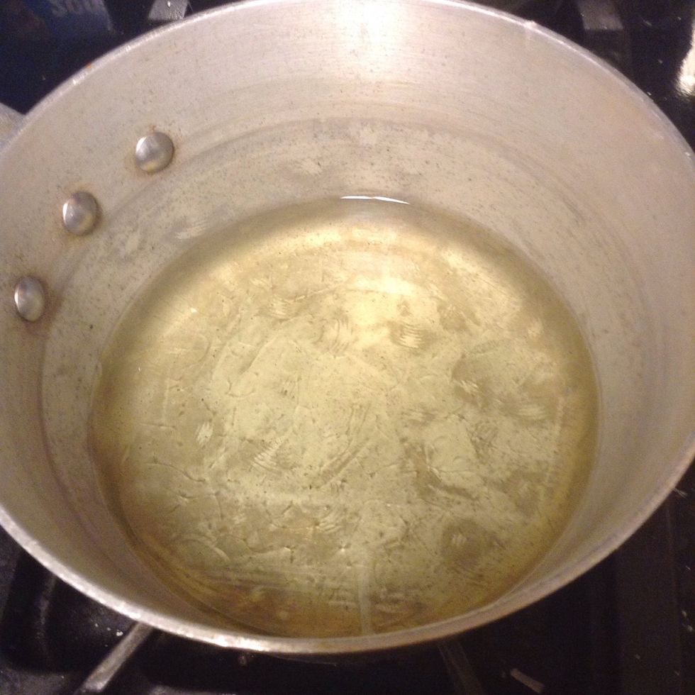 Heat up some vegetable oil. Make sure to keep the temperature as stable as possible.