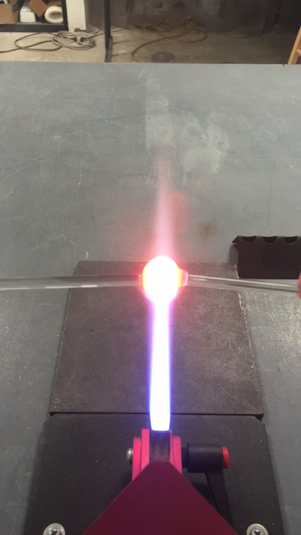 Heat up the ball of Thallo so it's nice and soft.