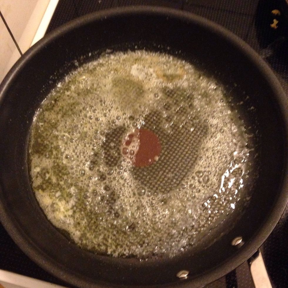 Heat up the frying pan and add butter