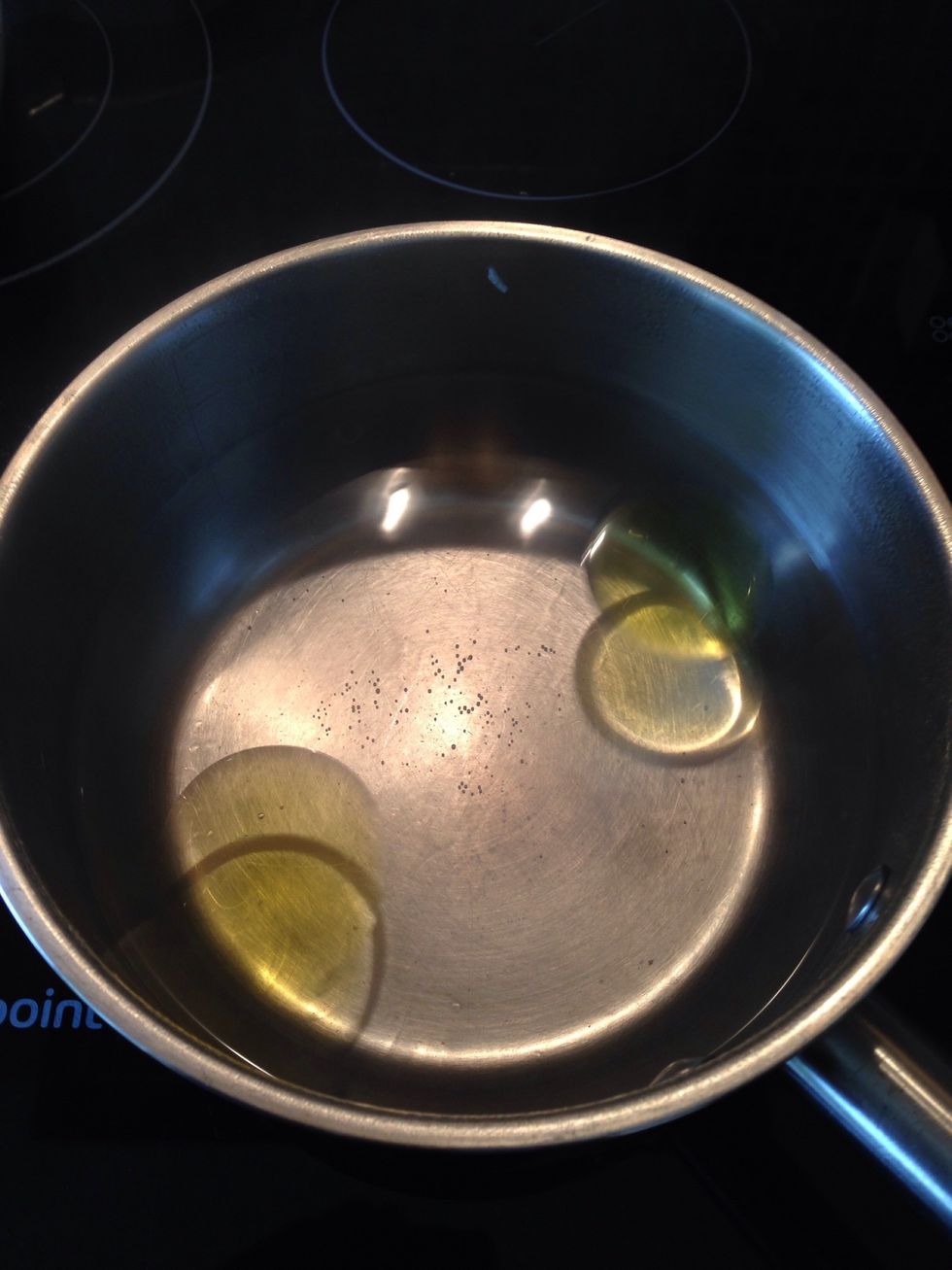 Heat up the water for pasta. Add some olive oil and a bit of salt.