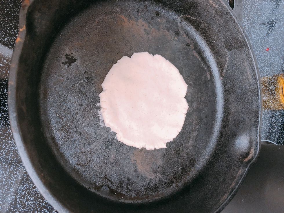 Heat your comal or cast iron on med heat   Heat sope on both sides until brown