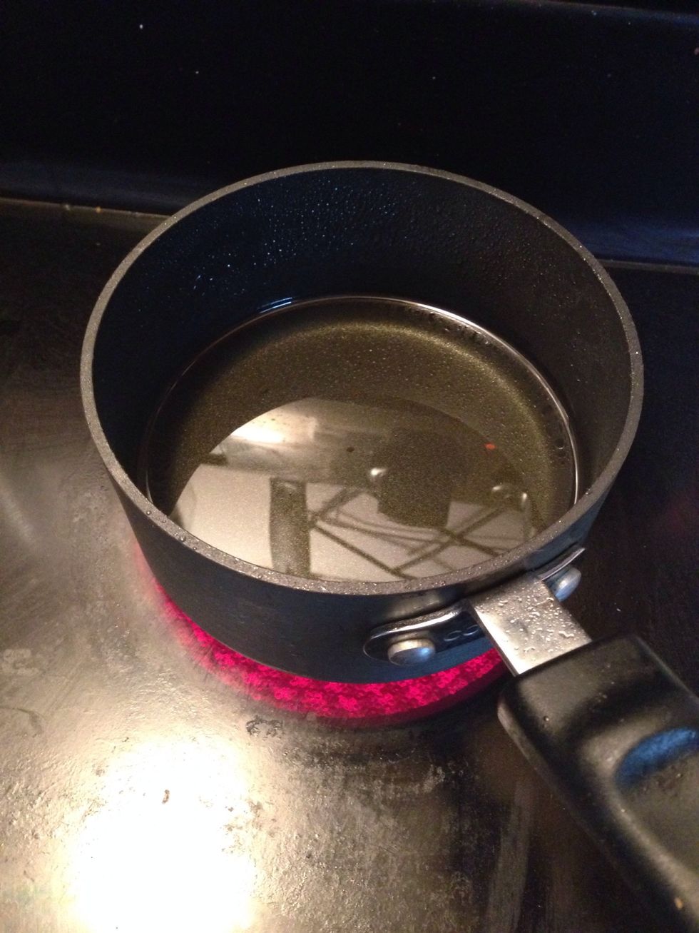 Heat your oil up to medium high. I am using canola oil, you can use corn or vegetable oil as well.