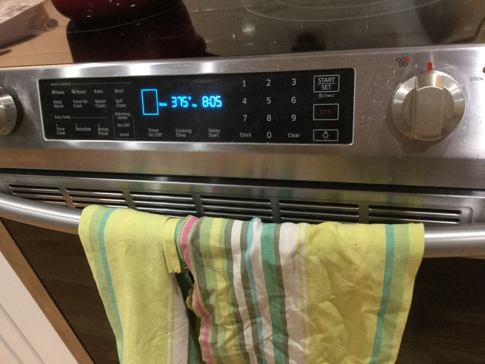 Heat your oven to 375 degrees F. \ud83d\ude0a