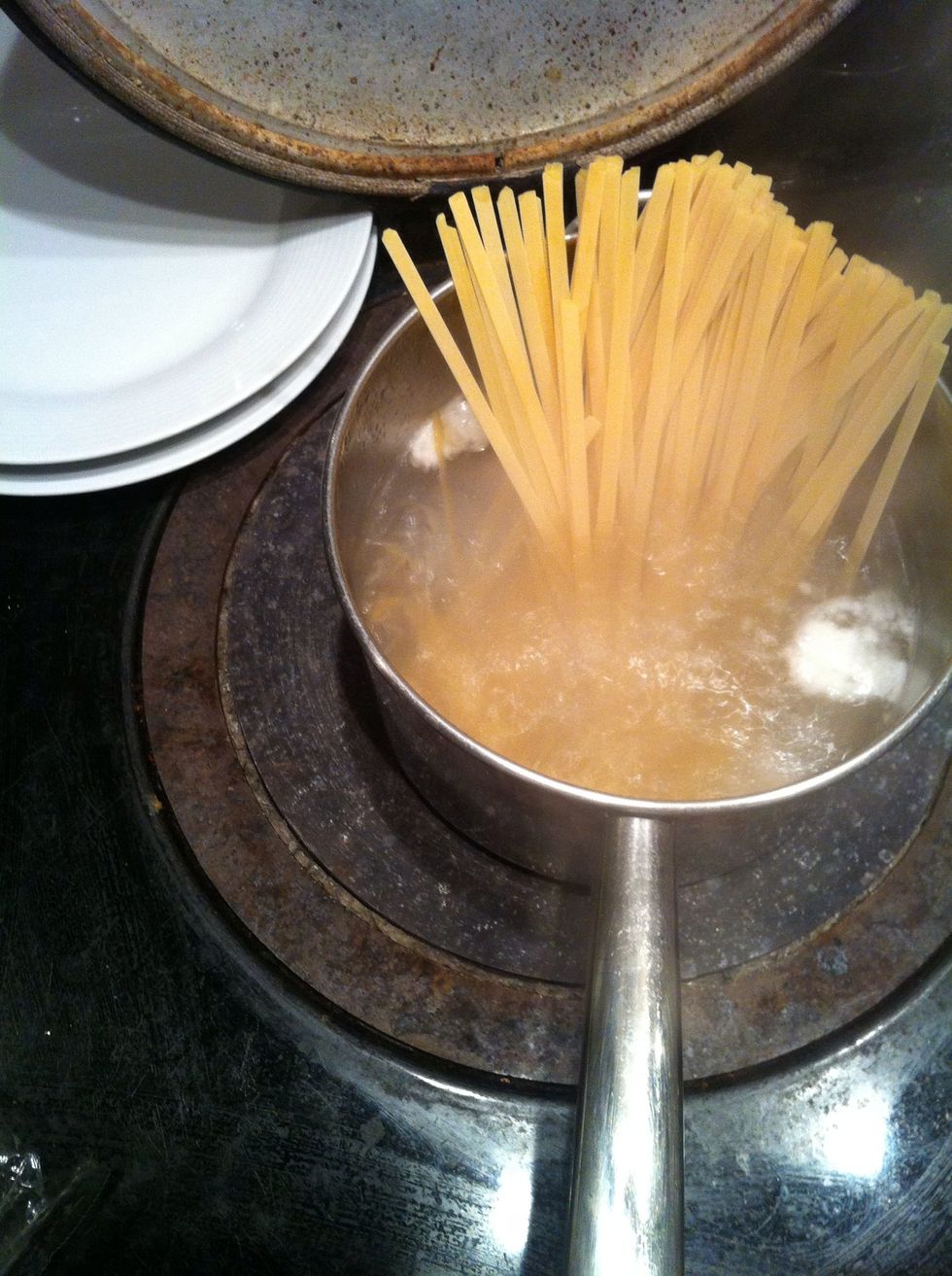 Hello all :) this recipe is very easy and delicious ... Put some pasta in the boiling salted water and something special look next step ...