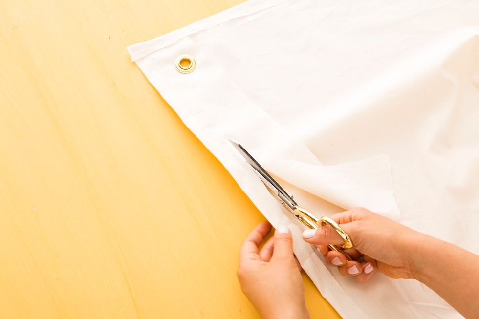 Hem all edges of your fabric and trim the excess.