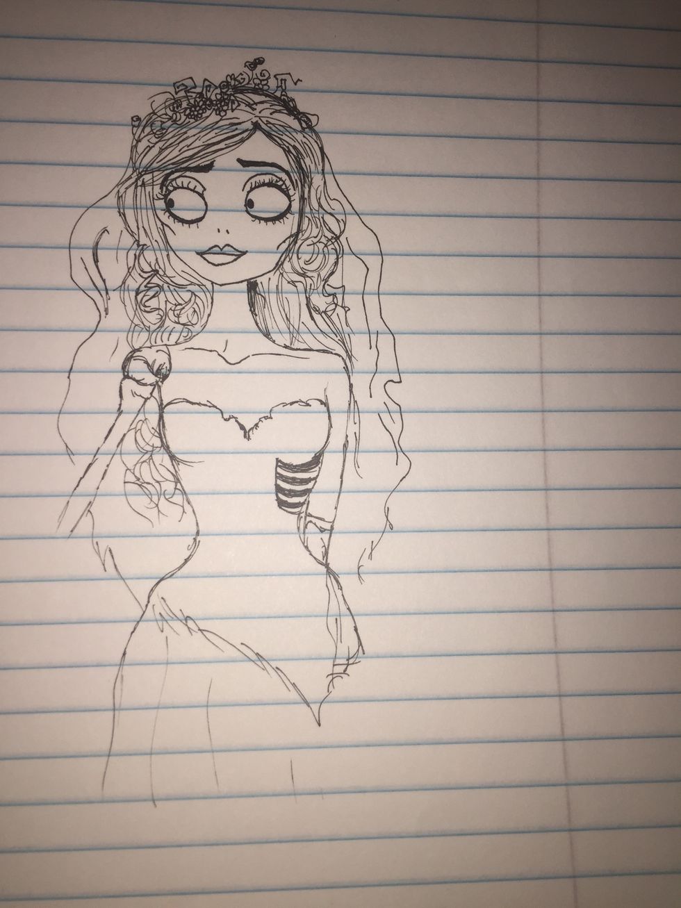 Her body structure is overall very bony and thin. Add in collarbones and don't forget her bone arm and her rib cage on one side.