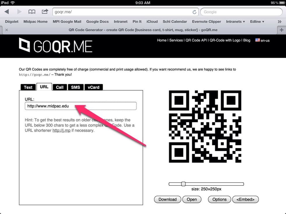 Here, add the URL that you want your students to explore.