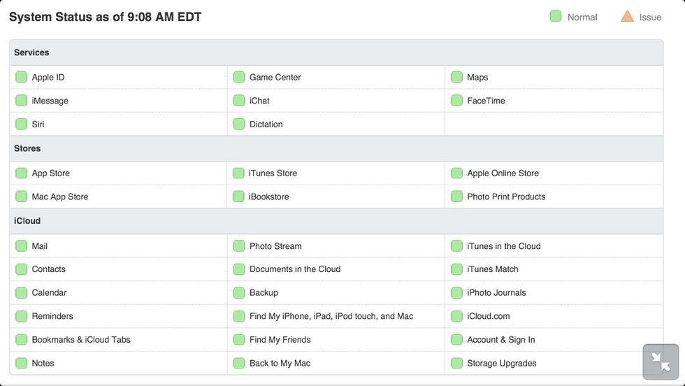 Here ALL of Apple's services are displayed!