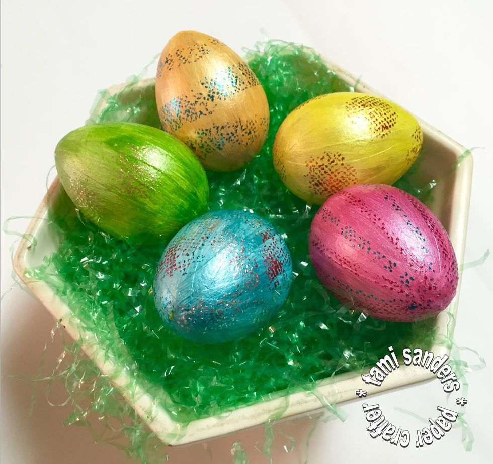 here are all of the finished eggs, all foiled and ready for Easter! Grafix: http://www.grafixarts.com --- tami sanders * paper crafter: www.tamisanders.com