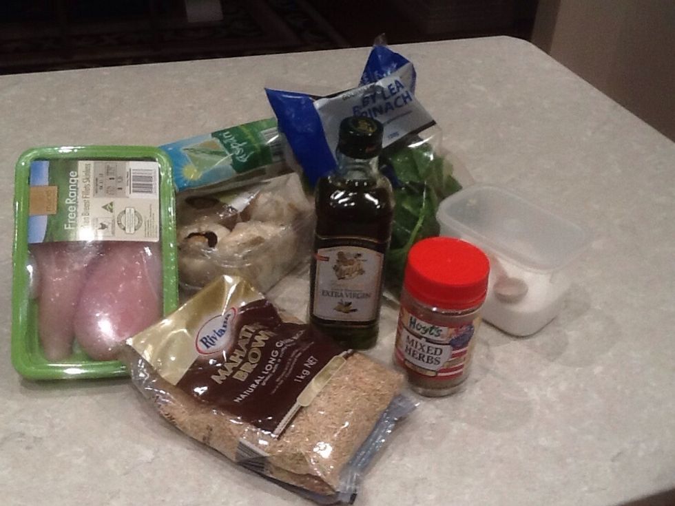 Here are all the ingredients used to make the meal..................