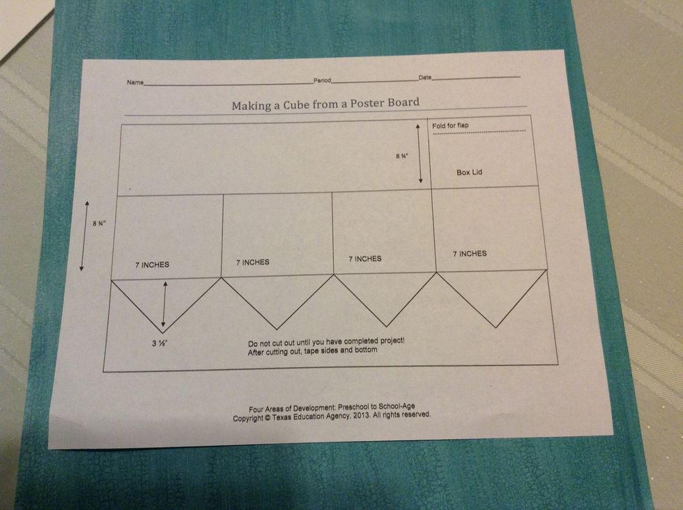 Here are all the measurements you need to draw the cube.