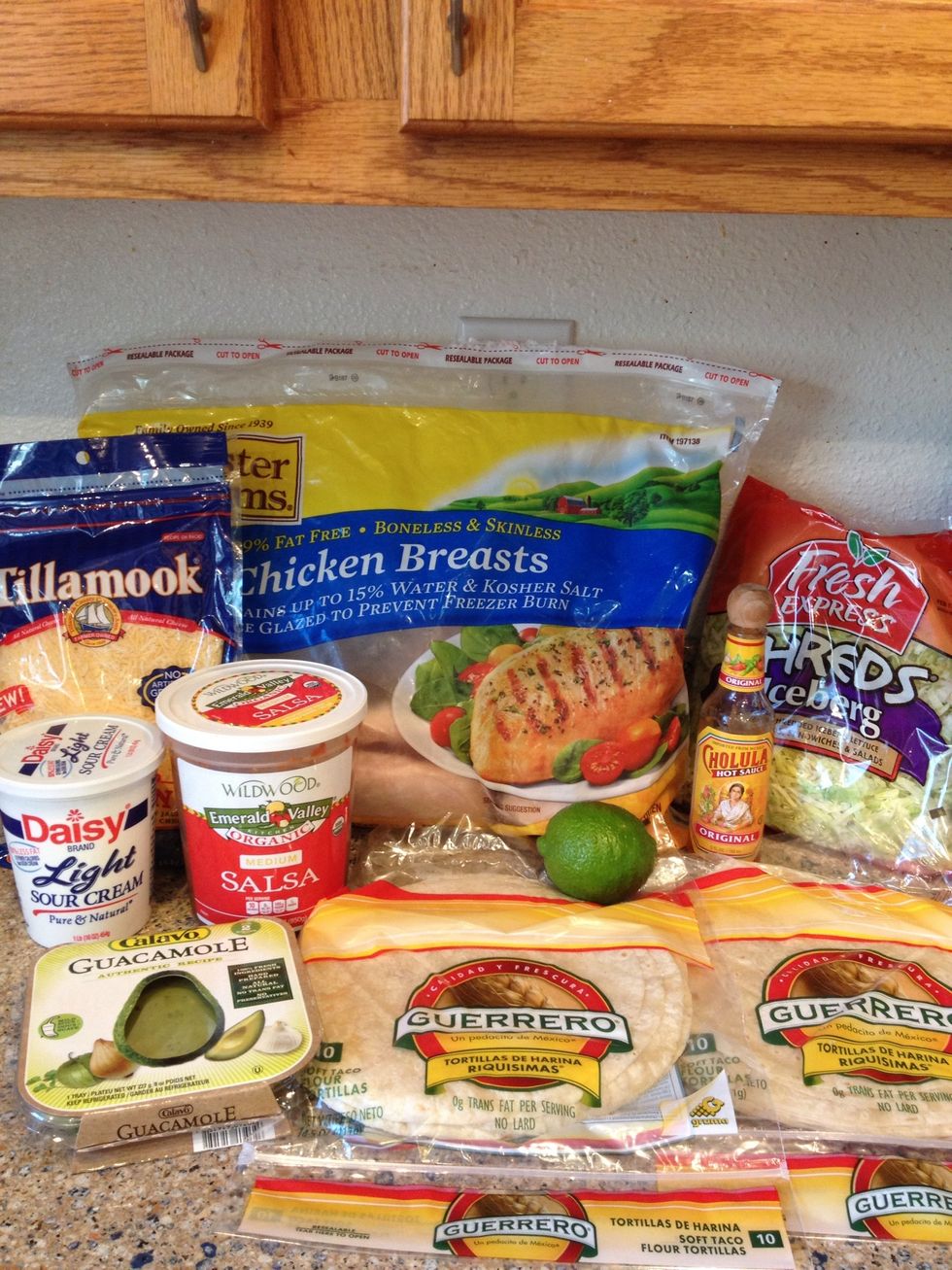 Here are almost all my supplies. I didn't get the Frontera sauce in this picture, but the next step is a picture of that \ud83d\ude01