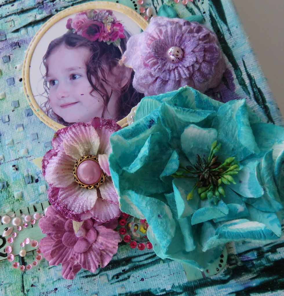 Here are close ups to the embellishments cluster