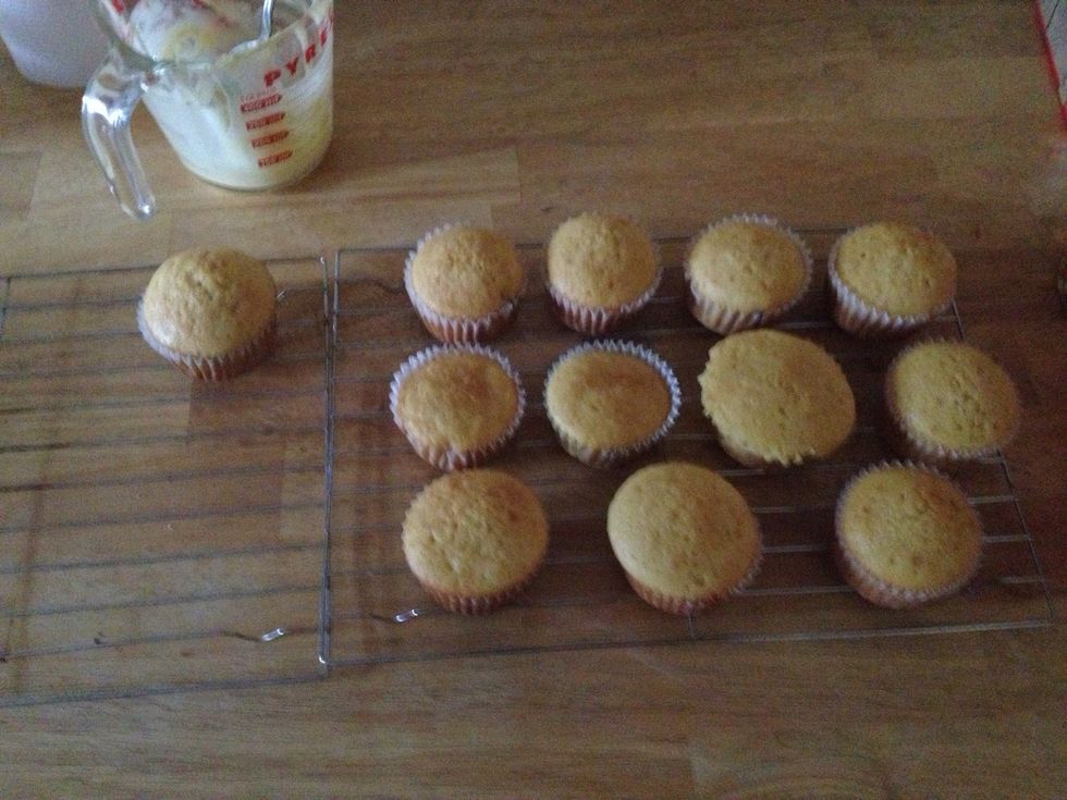 Here are my baked cupcakes. I had more baking in the oven. Anyway, let the cupcakes cool down.