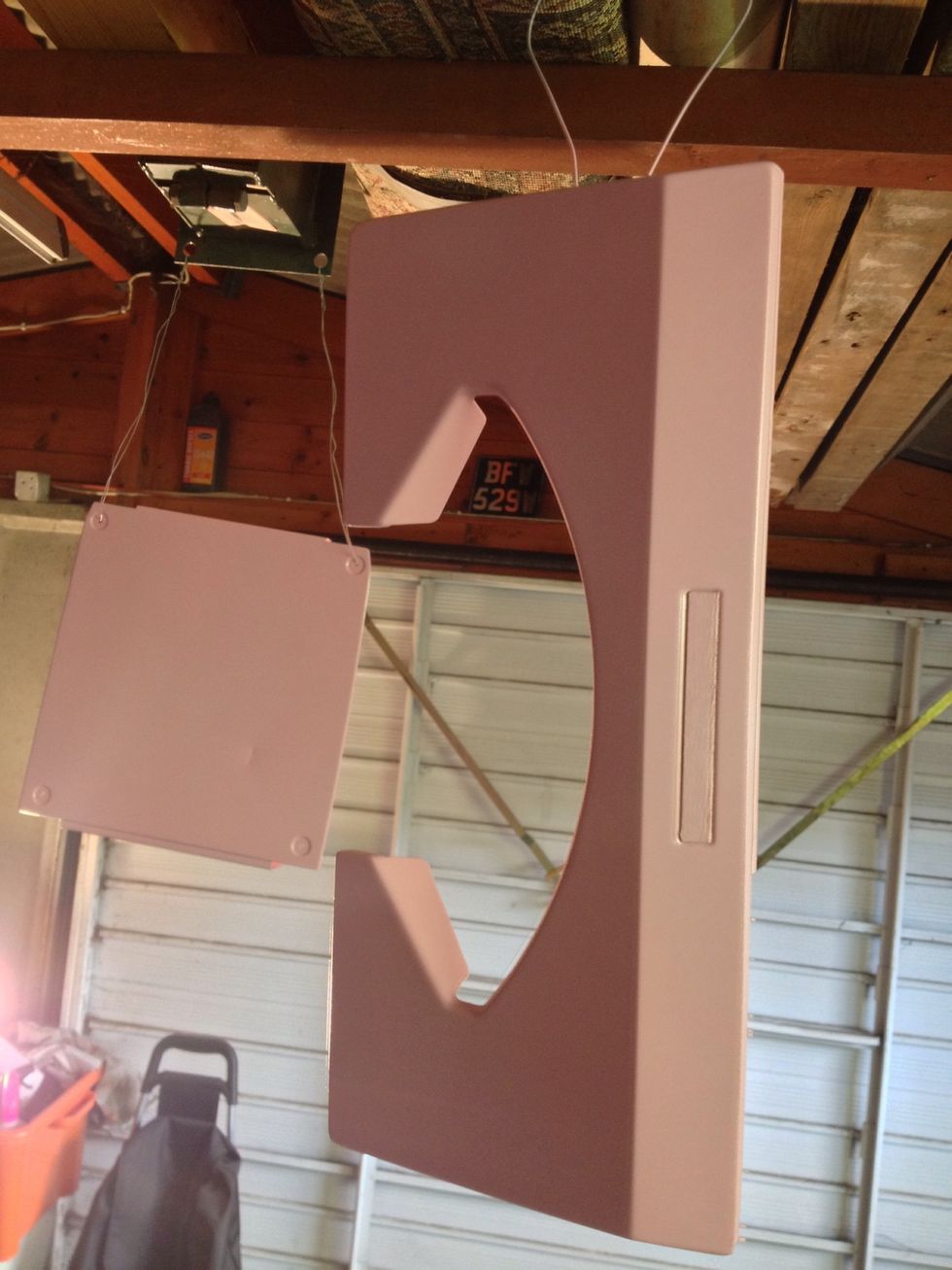 Here are my top and bottom panels after two coats in the new colour. I could have given them a 3rd for extra colour, but it came out crisp and covered brilliantly with two anyway.