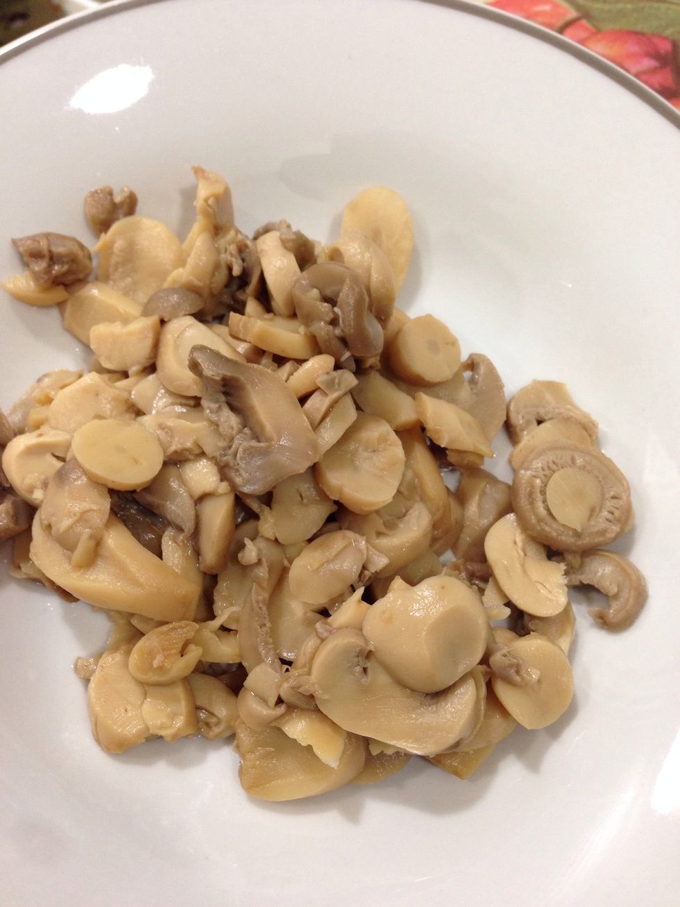 Here are some leftover mushrooms. I know these little guys are not liked by all so feel free to leave them out! I always make one with and one without.