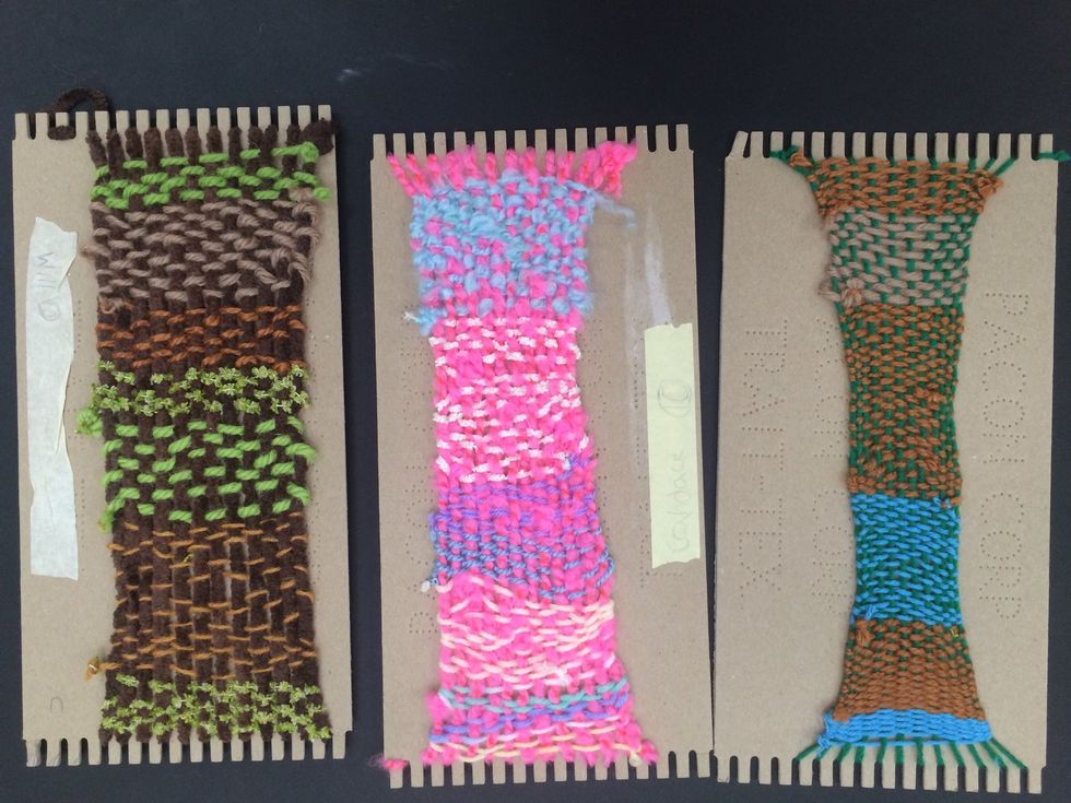 Here are some that have reached the bottom. Tie a knot at the bottom when finished.