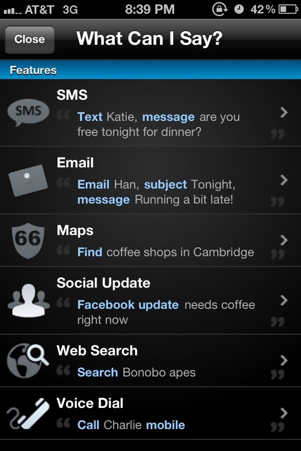 Here are some ways you can utilize the app. I am a huge advocate for not texting and driving. This app helps to keep your eyes on the road.