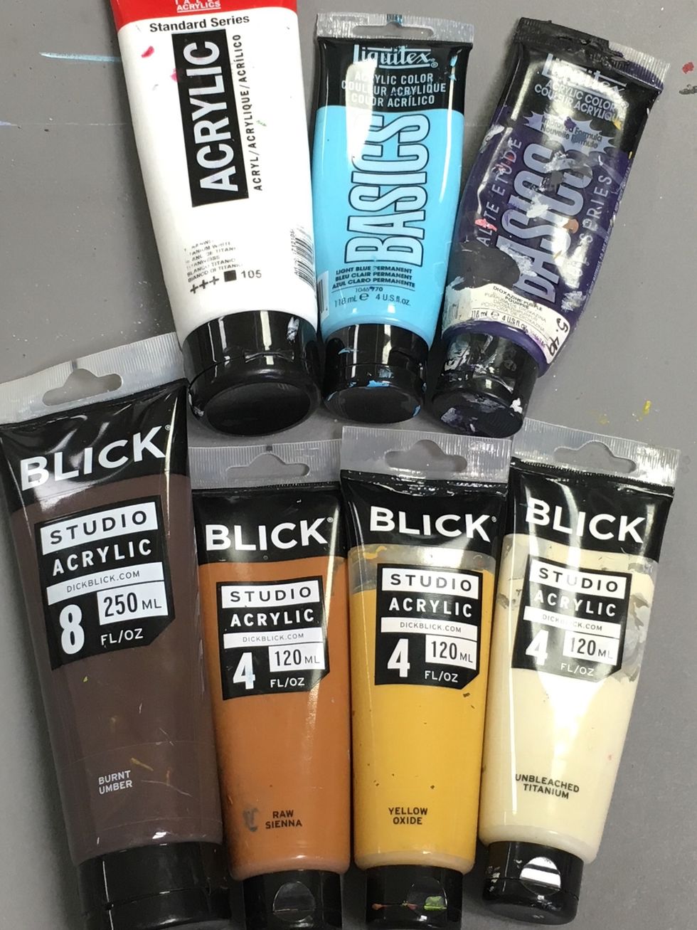 Here are the colors of paint I used.