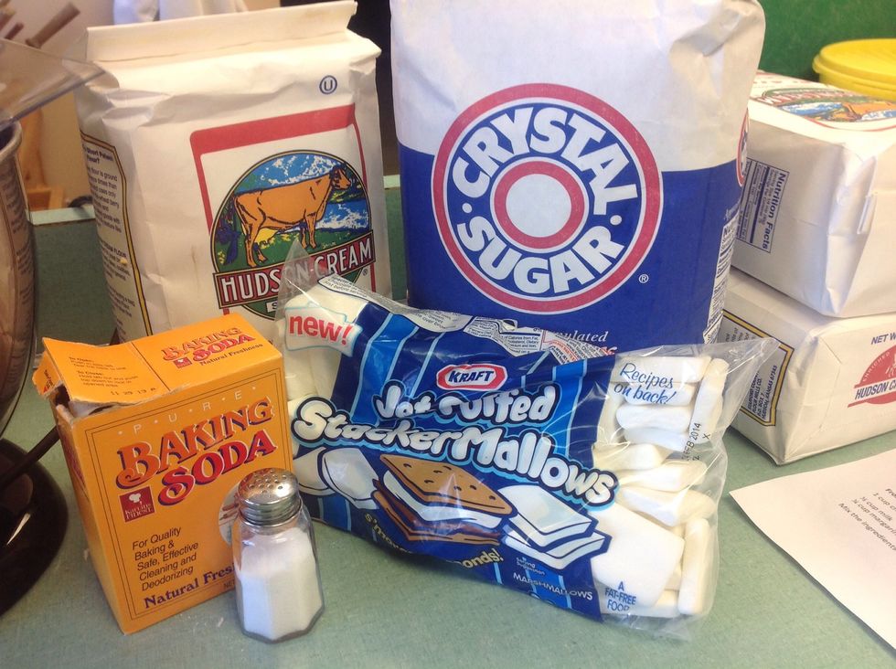 Here are the dry ingredients needed to make the cookies