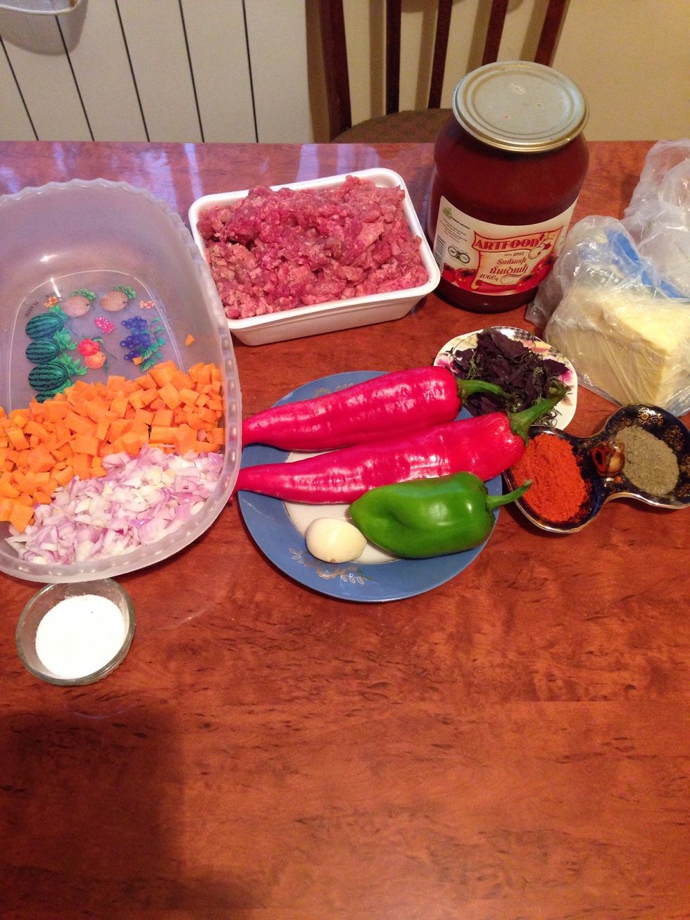 Here are the ingredients for bolognese